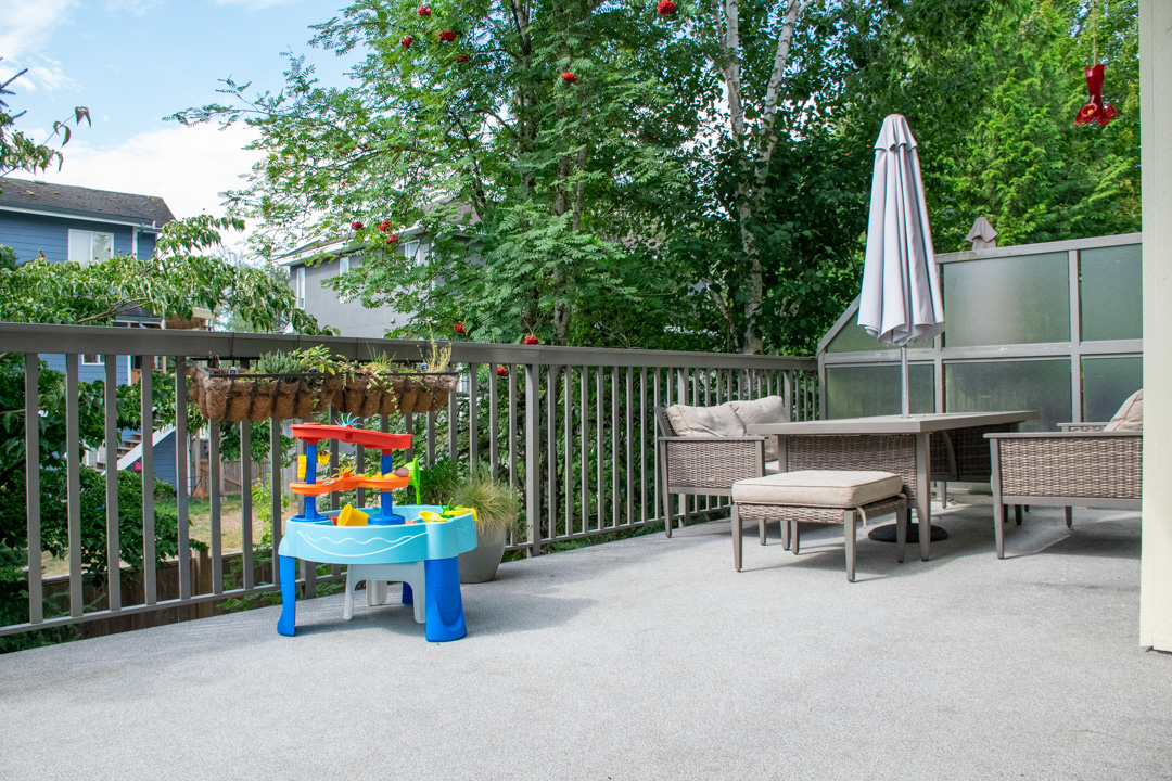 Private patio and deck area